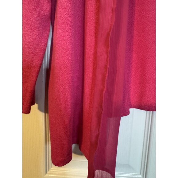 Kasper Cardigan Jacket L Large Pink Lightweight Ruffled - Picture 14 of 15